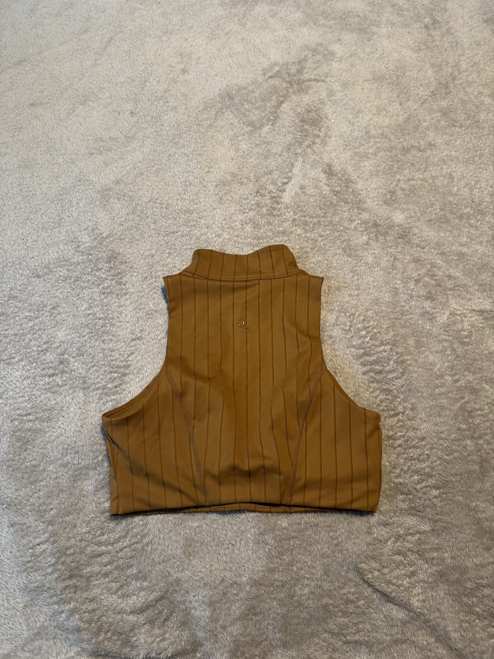 Joy Lab Cropped High Neck Sports Bra Top in Mustard Brown Size M